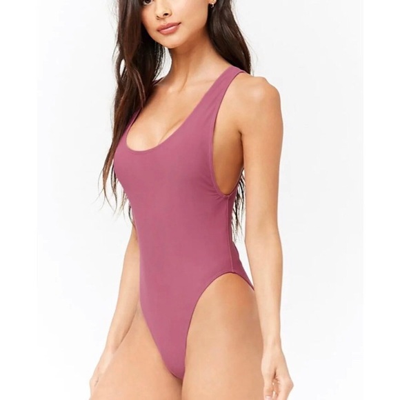 🚫SOLD Ⓜ️ercari Forever 21 Mauve Swimsuit - Picture 1 of 6